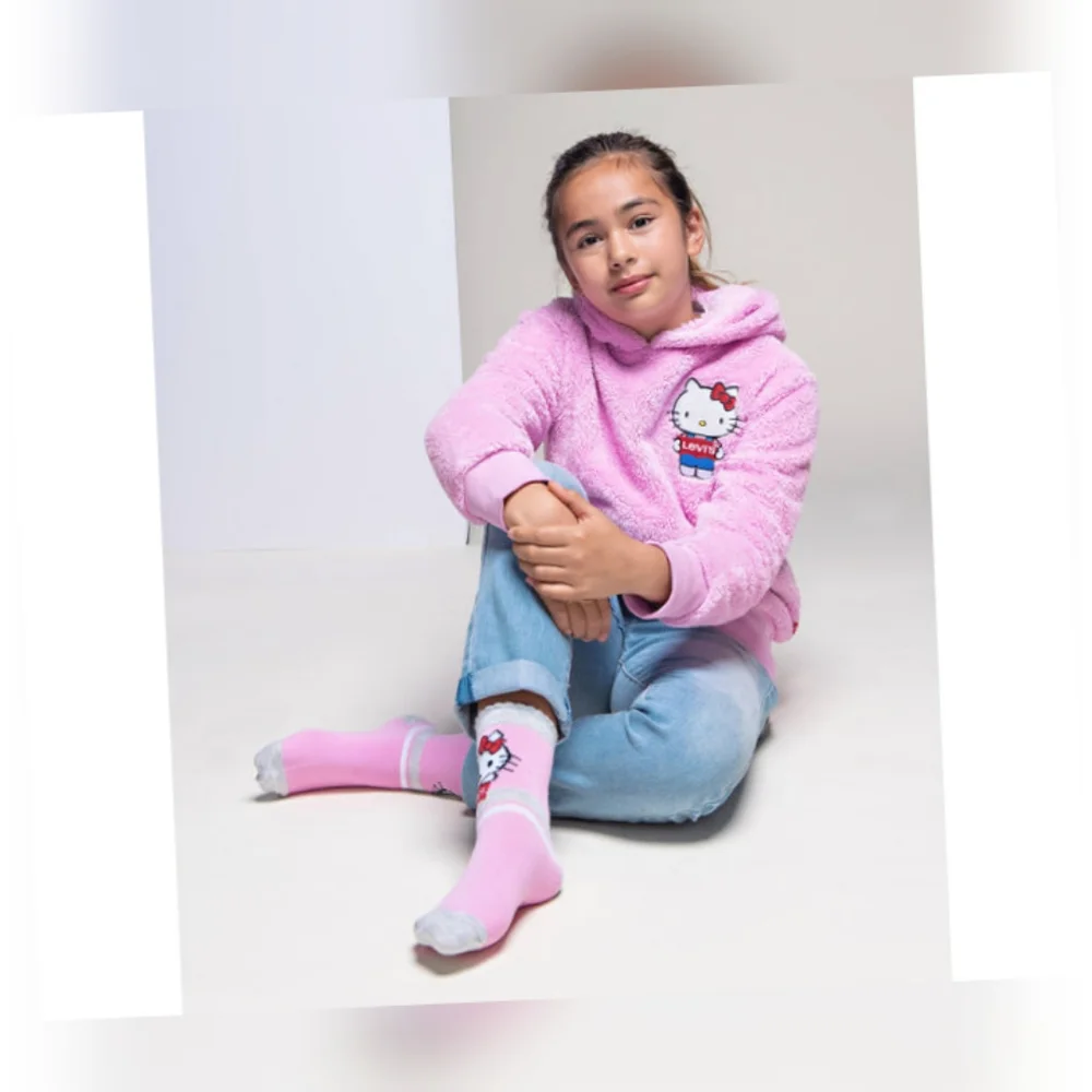 New Levi's Hello Kitty Girls Sherpa Hoodie, Size 10/12